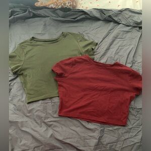 red and green L wild fable baby tees